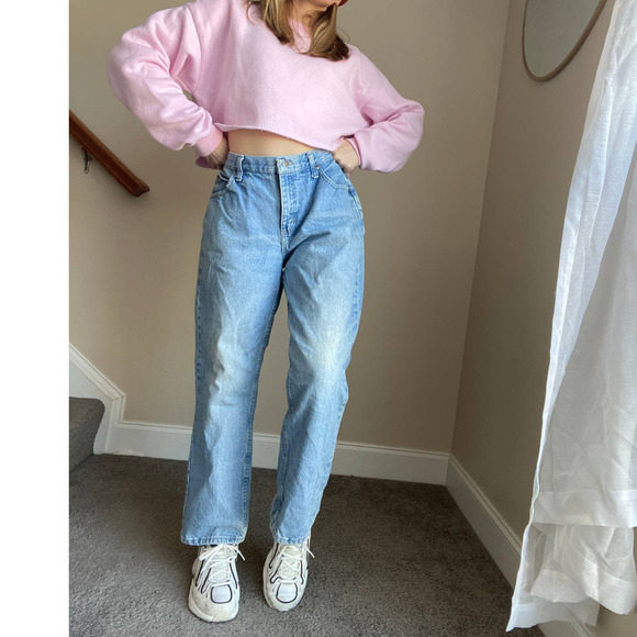 vintage y2k light wash Riders jeans, petite 12 (fits like a 30/31 S) - Picture 3 of 11